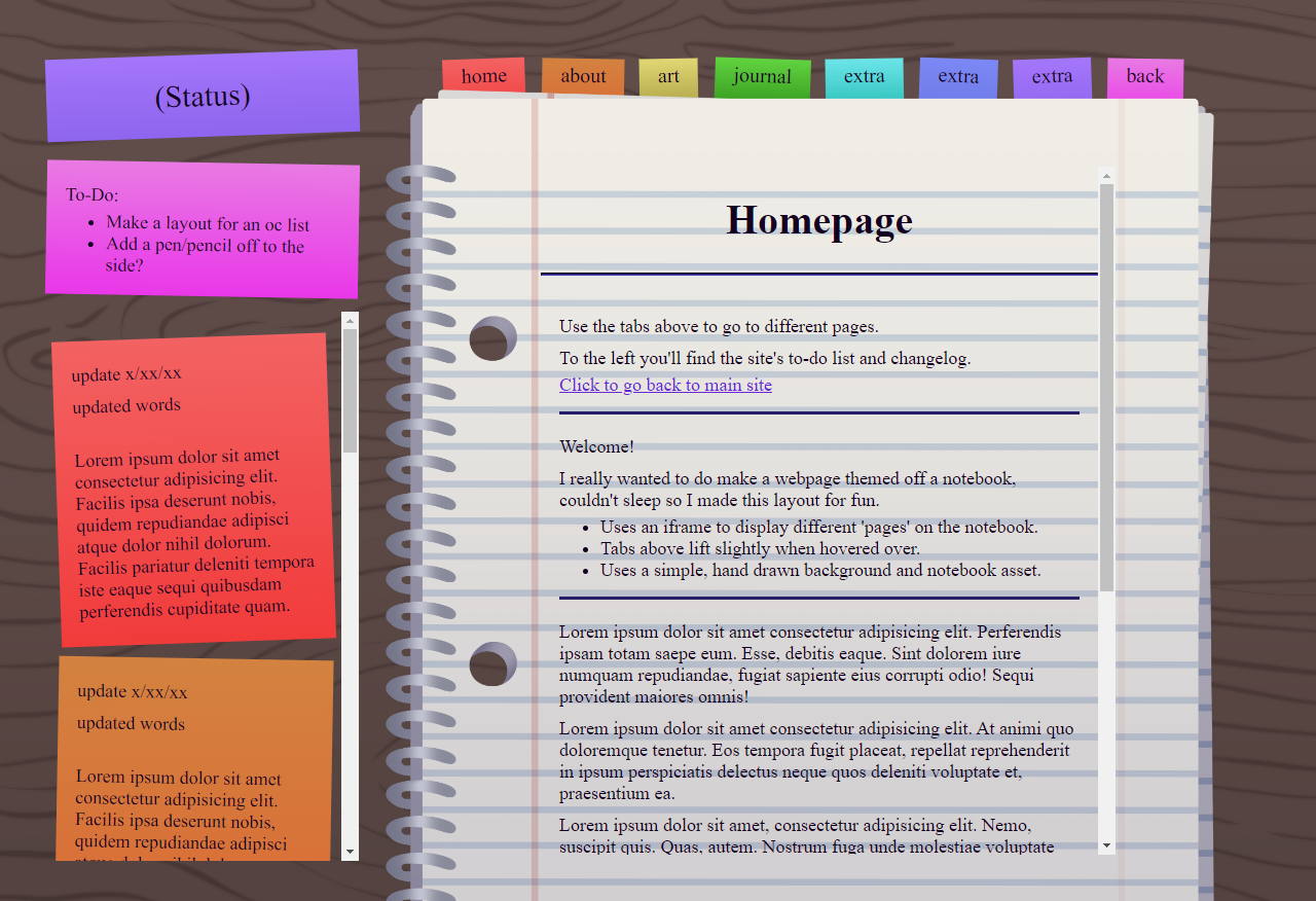 preview of the notebook layout